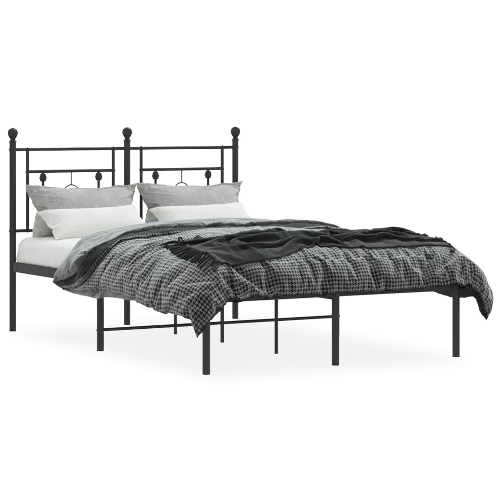 sengeramme med sengegavl 120x200 cm metal sort