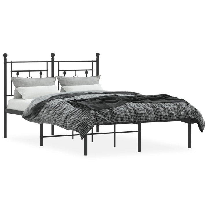 sengeramme med sengegavl 120x200 cm metal sort