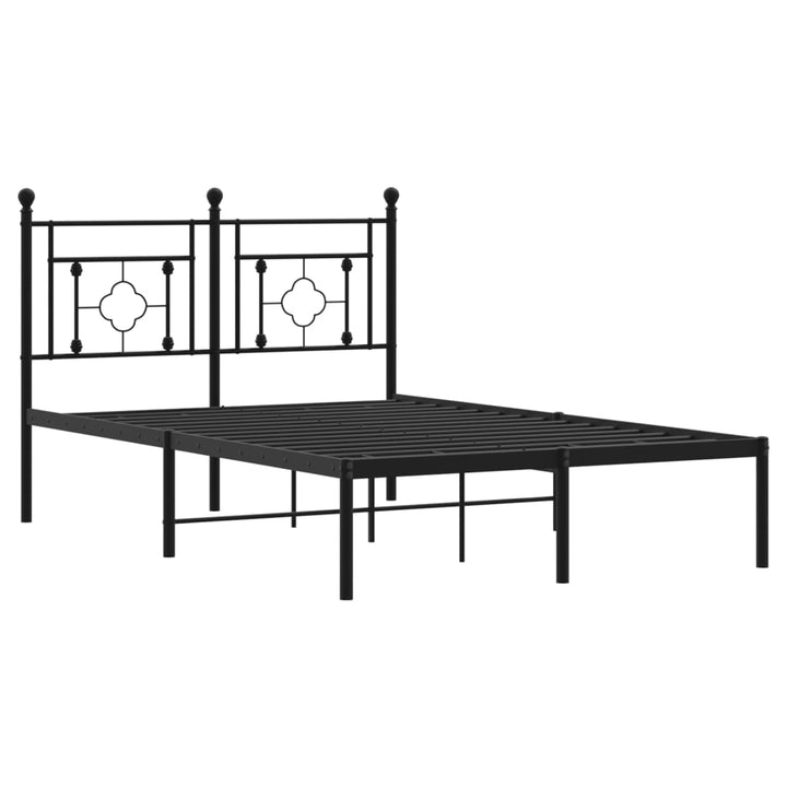 sengeramme med sengegavl 120x200 cm metal sort