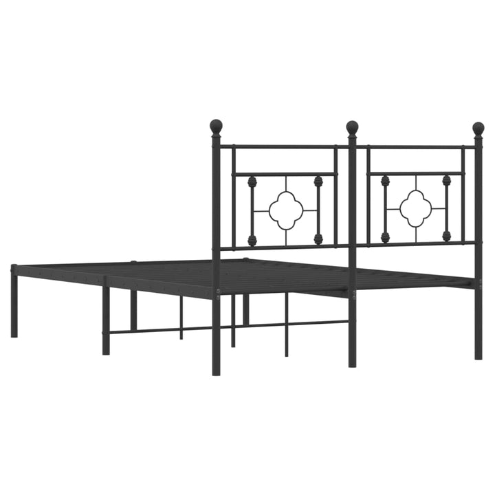 sengeramme med sengegavl 120x200 cm metal sort