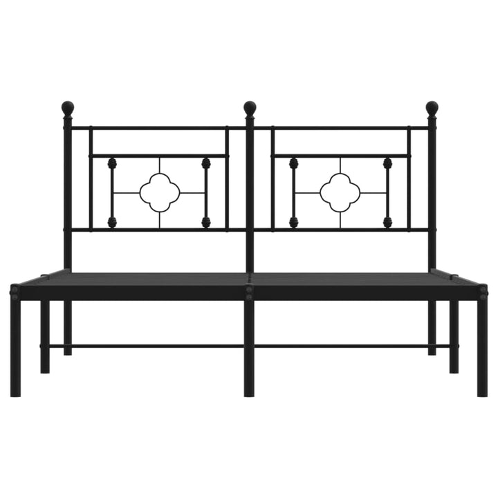 sengeramme med sengegavl 135x190 cm metal sort