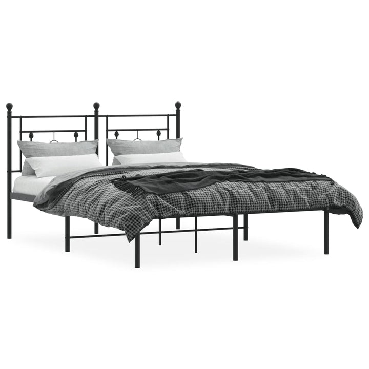 sengeramme med sengegavl 140x190 cm metal sort