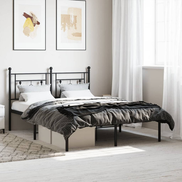sengeramme med sengegavl 140x190 cm metal sort