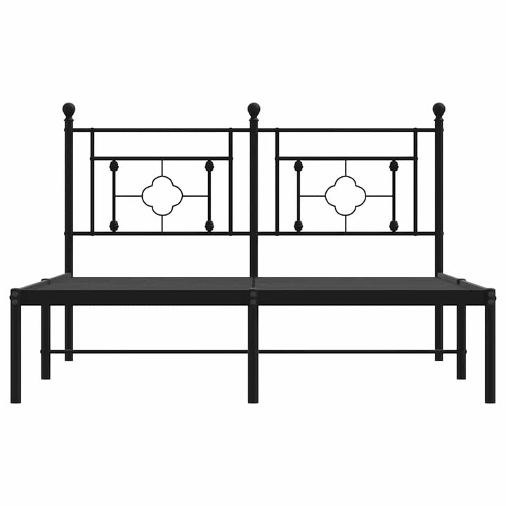 sengeramme med sengegavl 140x200 cm metal sort