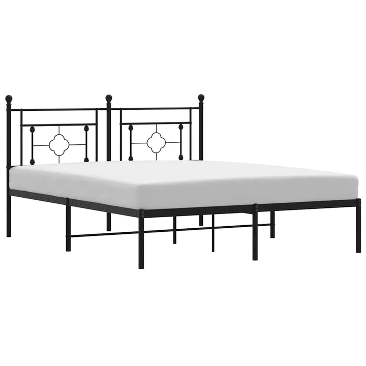 sengeramme med sengegavl 150x200 cm metal sort