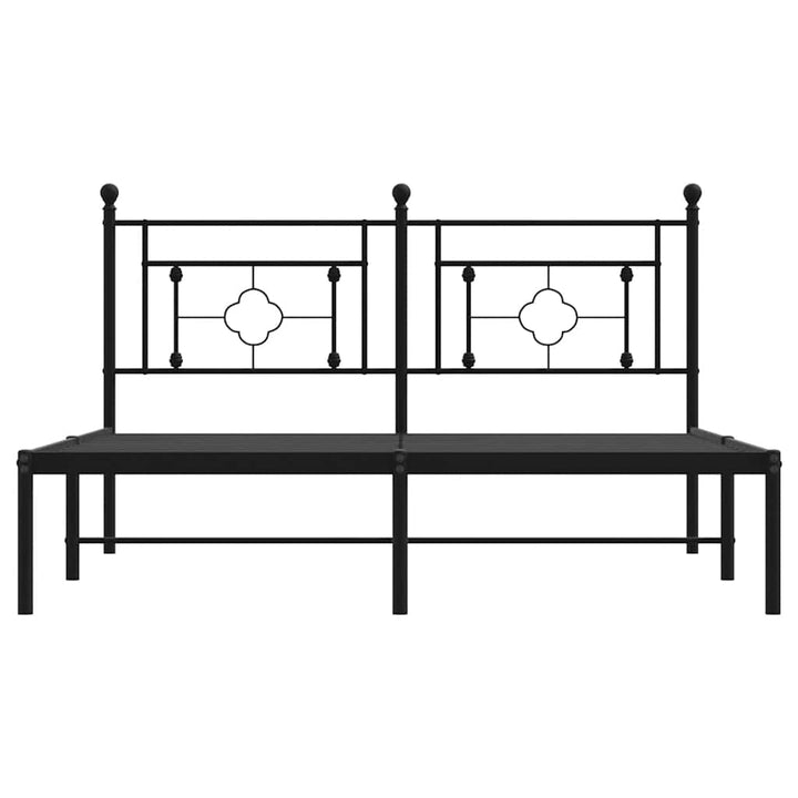 sengeramme med sengegavl 150x200 cm metal sort