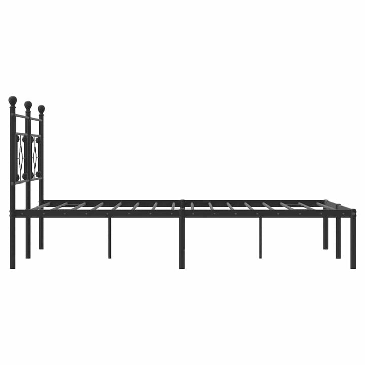 sengeramme med sengegavl 150x200 cm metal sort