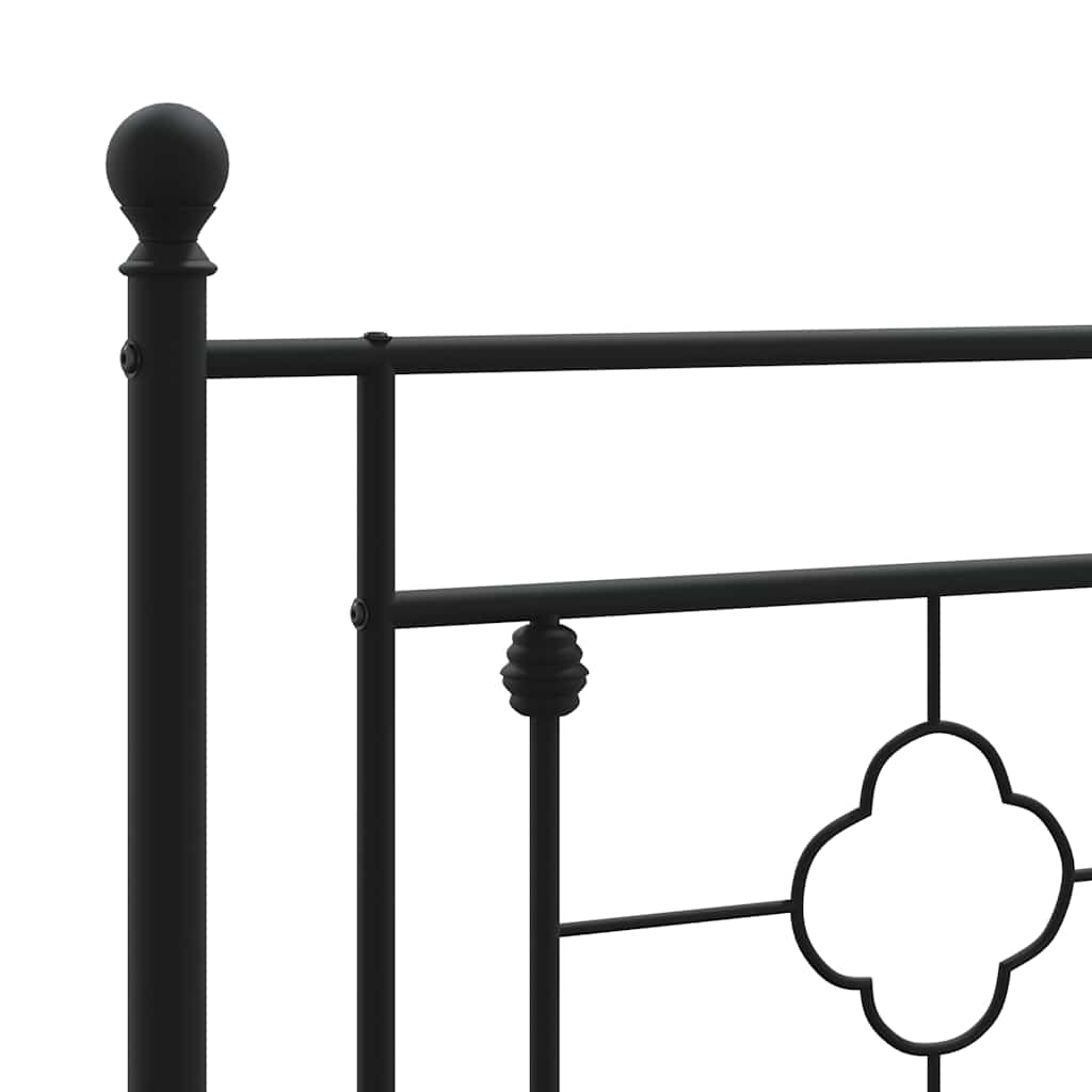 sengeramme med sengegavl 150x200 cm metal sort