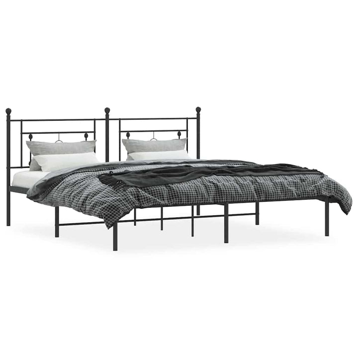 sengeramme med sengegavl 183x213 cm metal sort