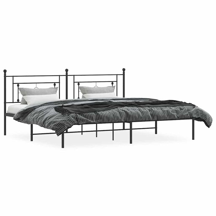 sengeramme med sengegavl 193x203 cm metal sort