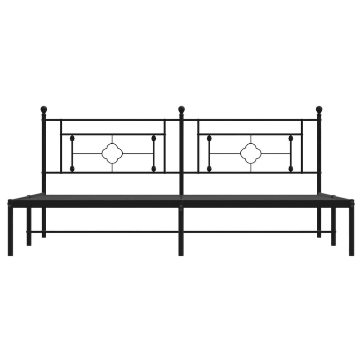 sengeramme med sengegavl 200x200 cm metal sort
