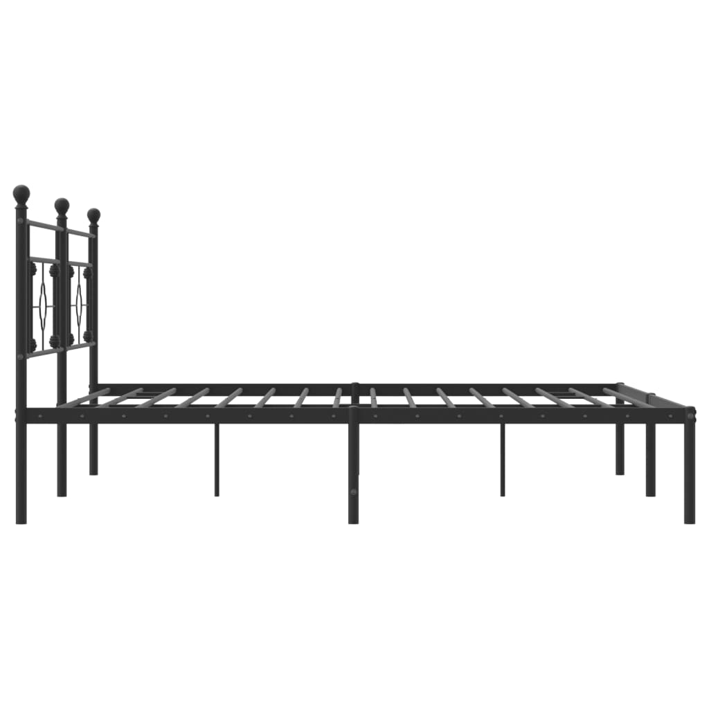 sengeramme med sengegavl 200x200 cm metal sort