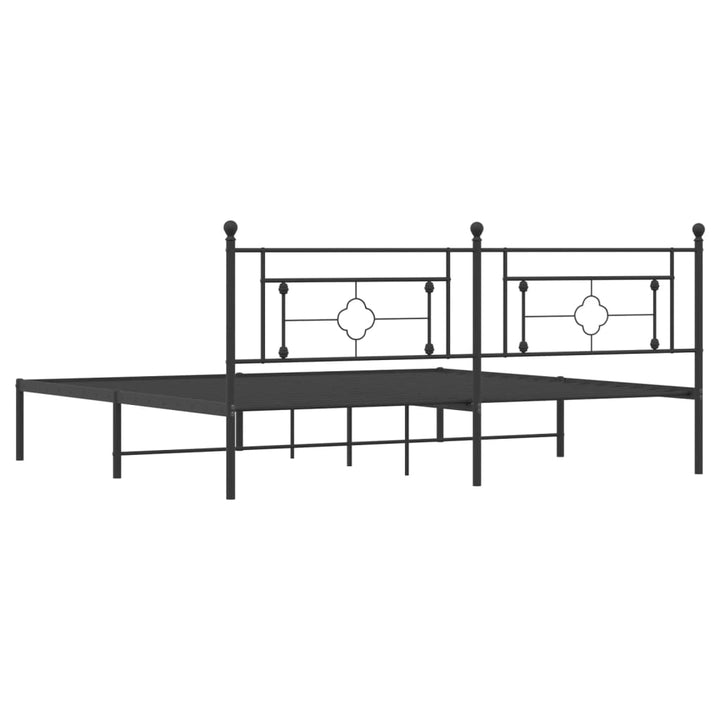 sengeramme med sengegavl 200x200 cm metal sort