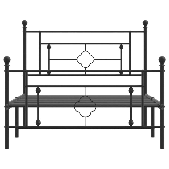 sengeramme med sengegavl og fodgærde 107x203 cm metal sort