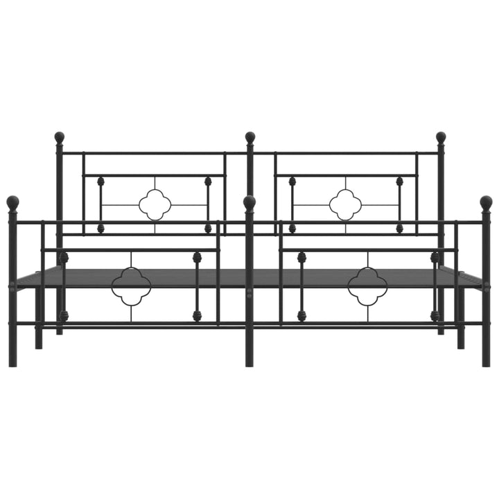 sengeramme med sengegavl og fodgærde 183x213 cm metal sort