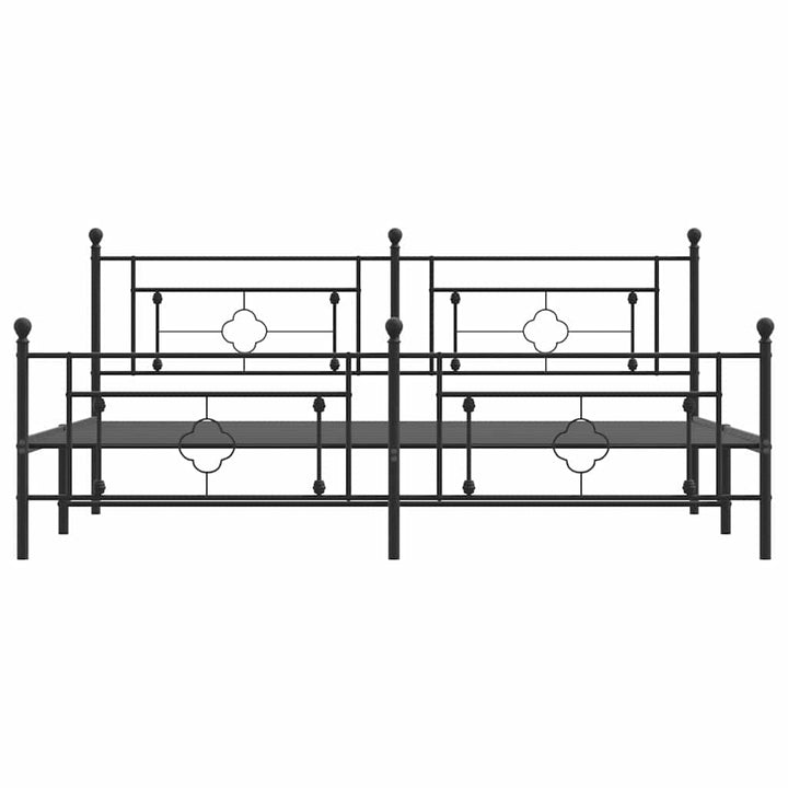 sengeramme med sengegavl og fodgærde 193x203 cm metal sort