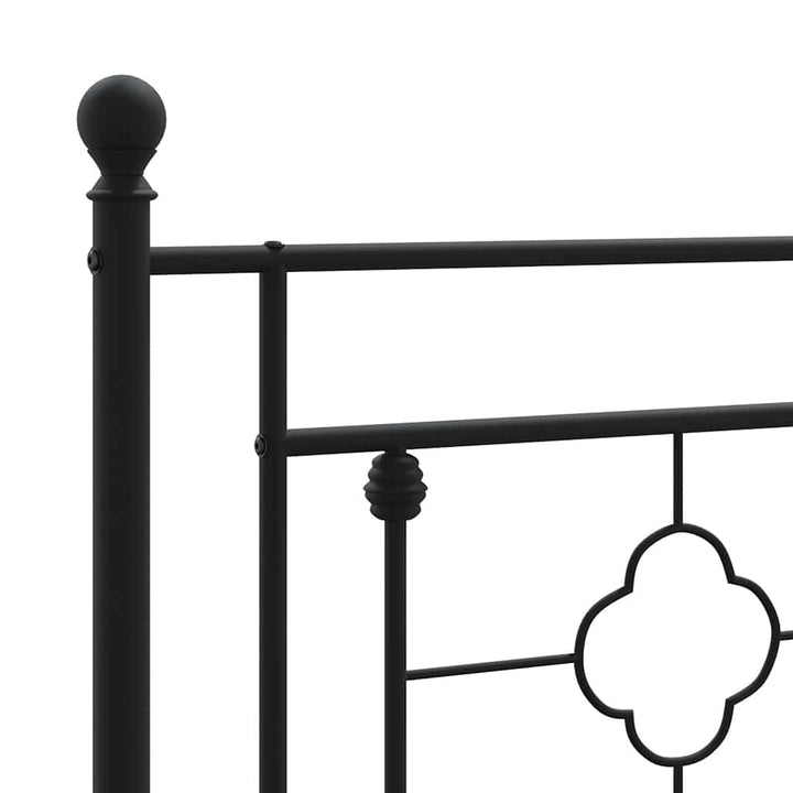 sengeramme med sengegavl og fodgærde 193x203 cm metal sort