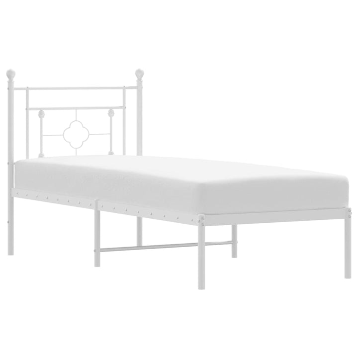 sengeramme uden madras med hovedgærde 75x190 cm hvid