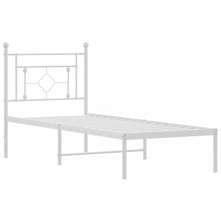 sengeramme uden madras med hovedgærde 75x190 cm hvid