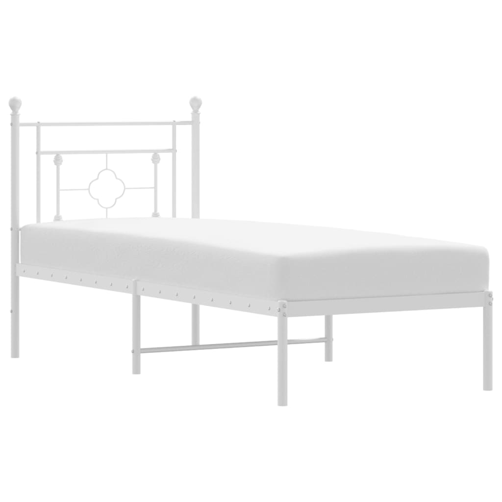 sengeramme med sengegavl 80x200 cm metal hvid