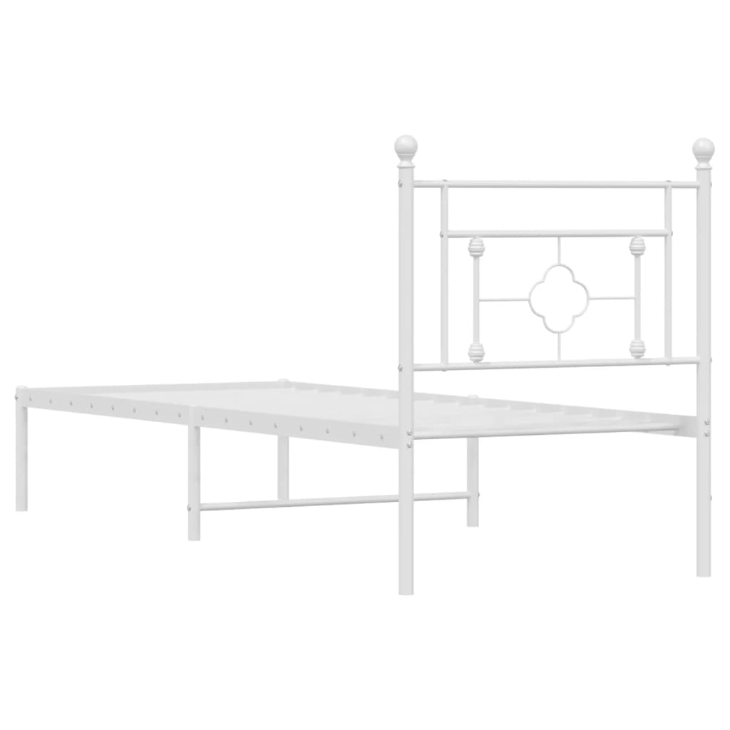 sengeramme med sengegavl 80x200 cm metal hvid