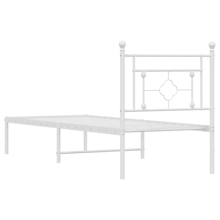 sengeramme med sengegavl 80x200 cm metal hvid