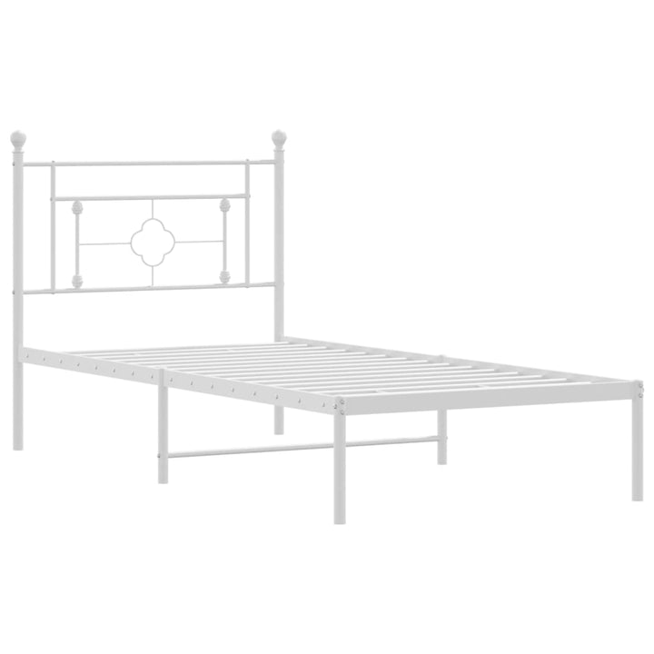 sengeramme med sengegavl 90x200 cm metal hvid