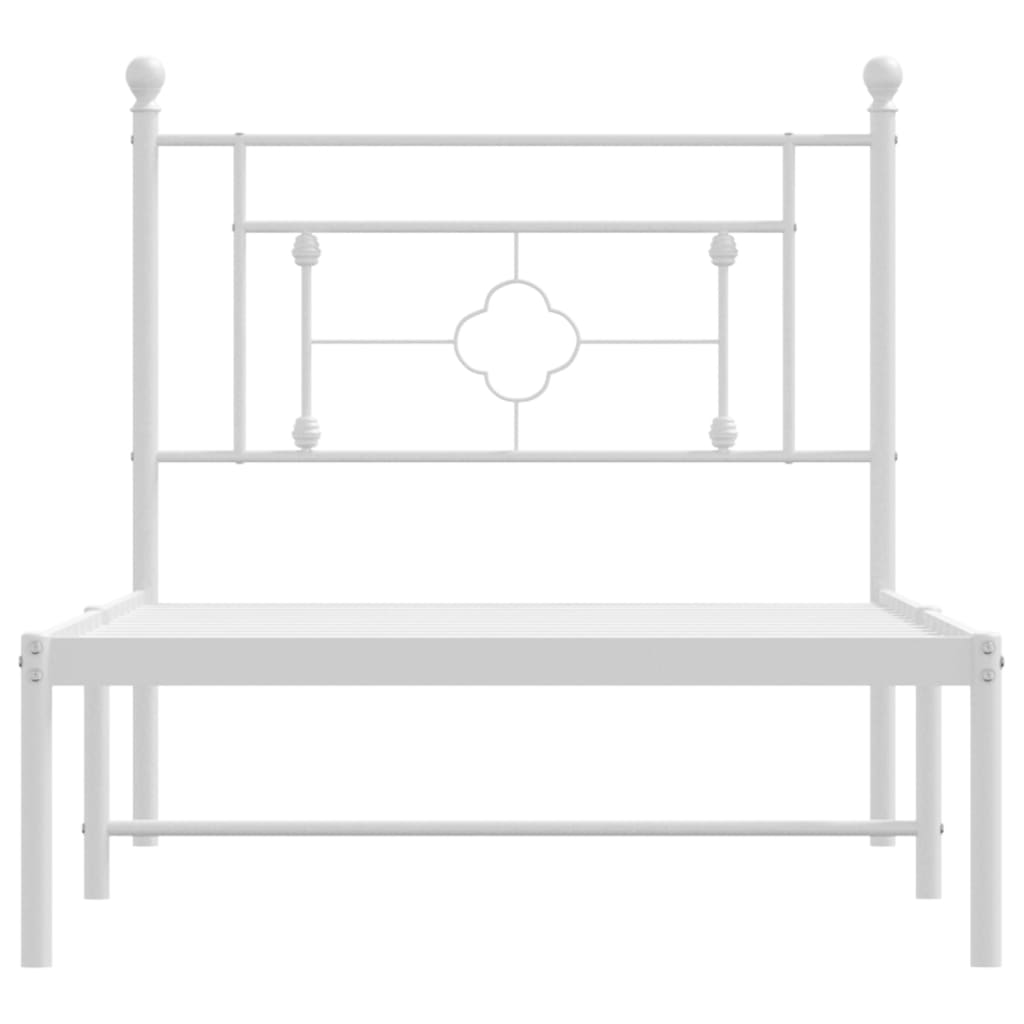 sengeramme med sengegavl 90x200 cm metal hvid