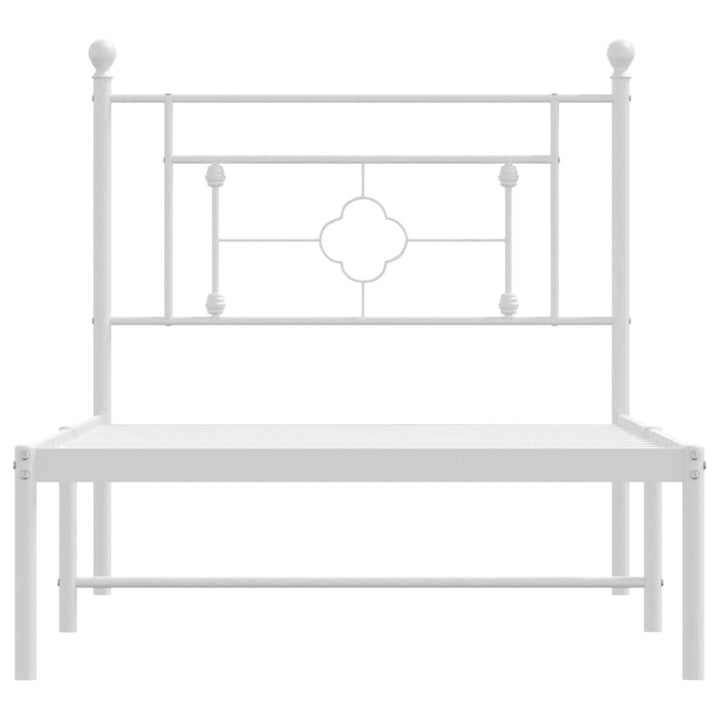 sengeramme med sengegavl 90x200 cm metal hvid