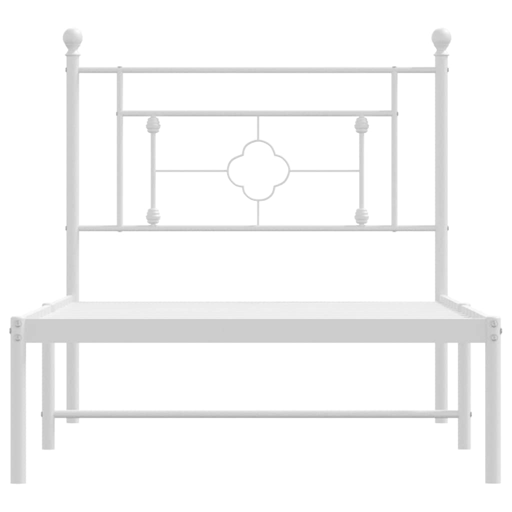 sengeramme med sengegavl 100x200 cm metal hvid