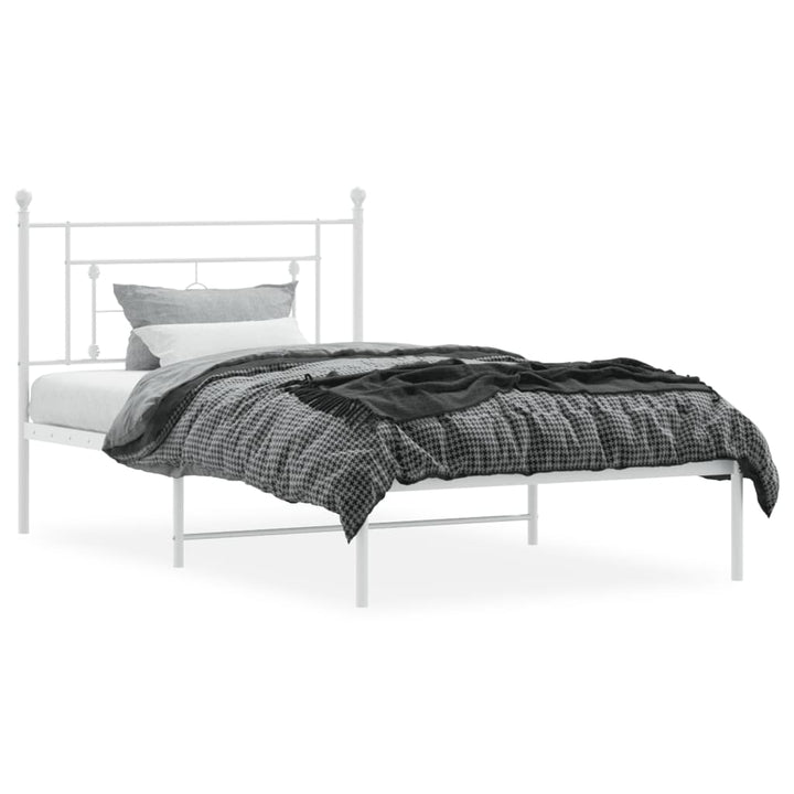 sengeramme med sengegavl 107x203 cm metal hvid