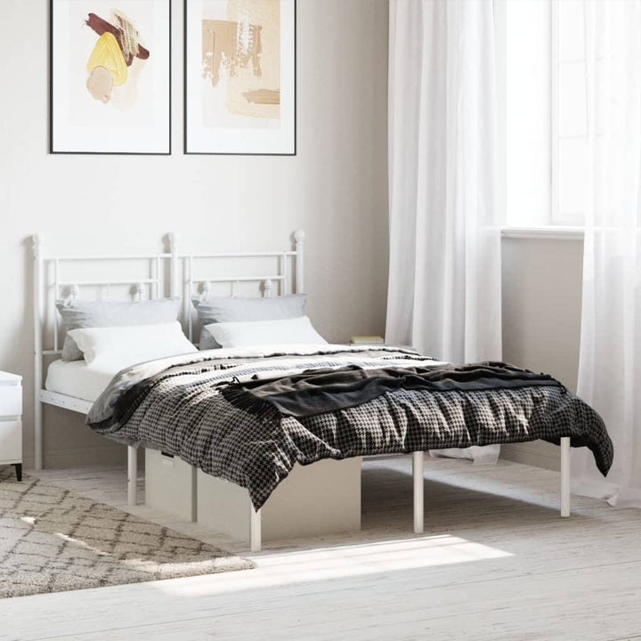 sengeramme med sengegavl 120x200 cm metal hvid