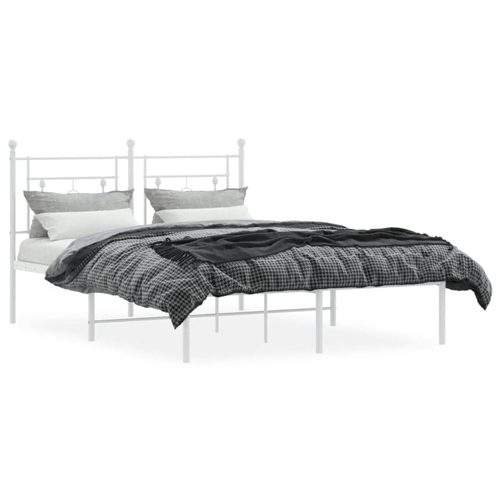 sengeramme med sengegavl 135x190 cm metal hvid