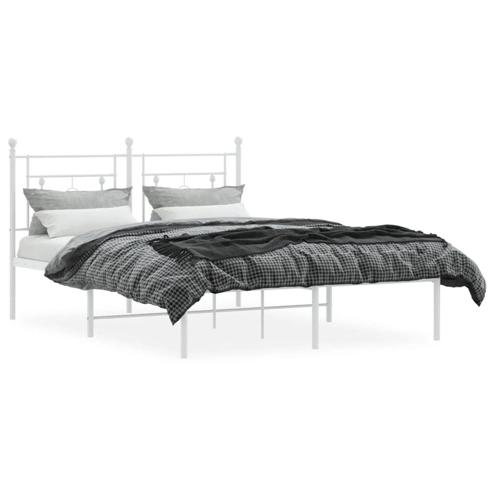 sengeramme med sengegavl 140x190 cm metal hvid