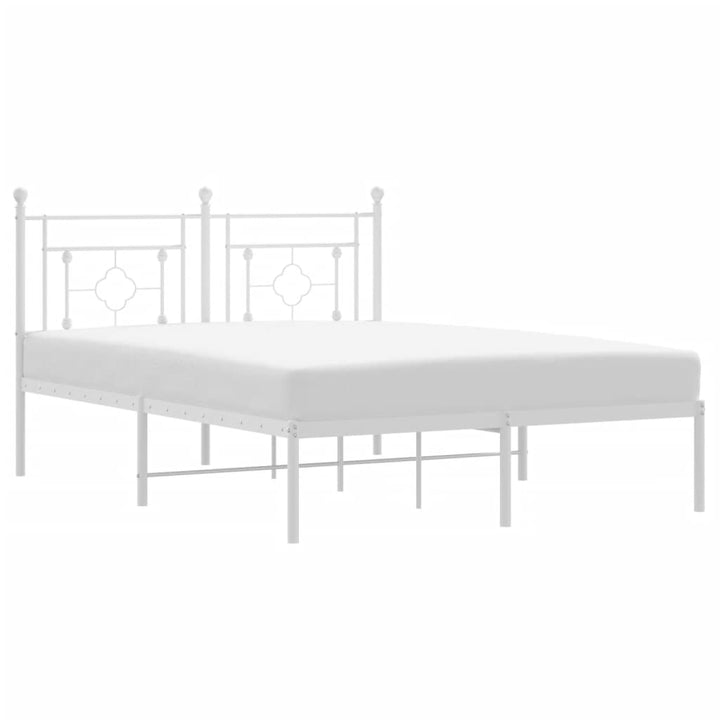 sengeramme med sengegavl 140x200 cm metal hvid