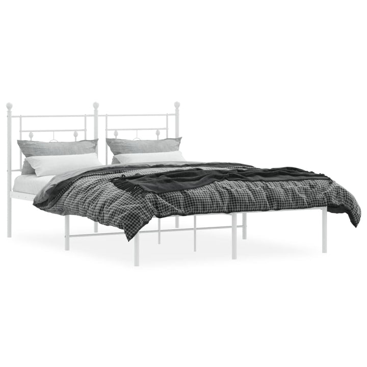 sengeramme med sengegavl 140x200 cm metal hvid