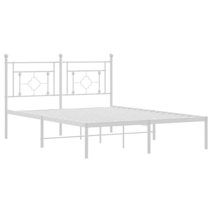sengeramme med sengegavl 140x200 cm metal hvid