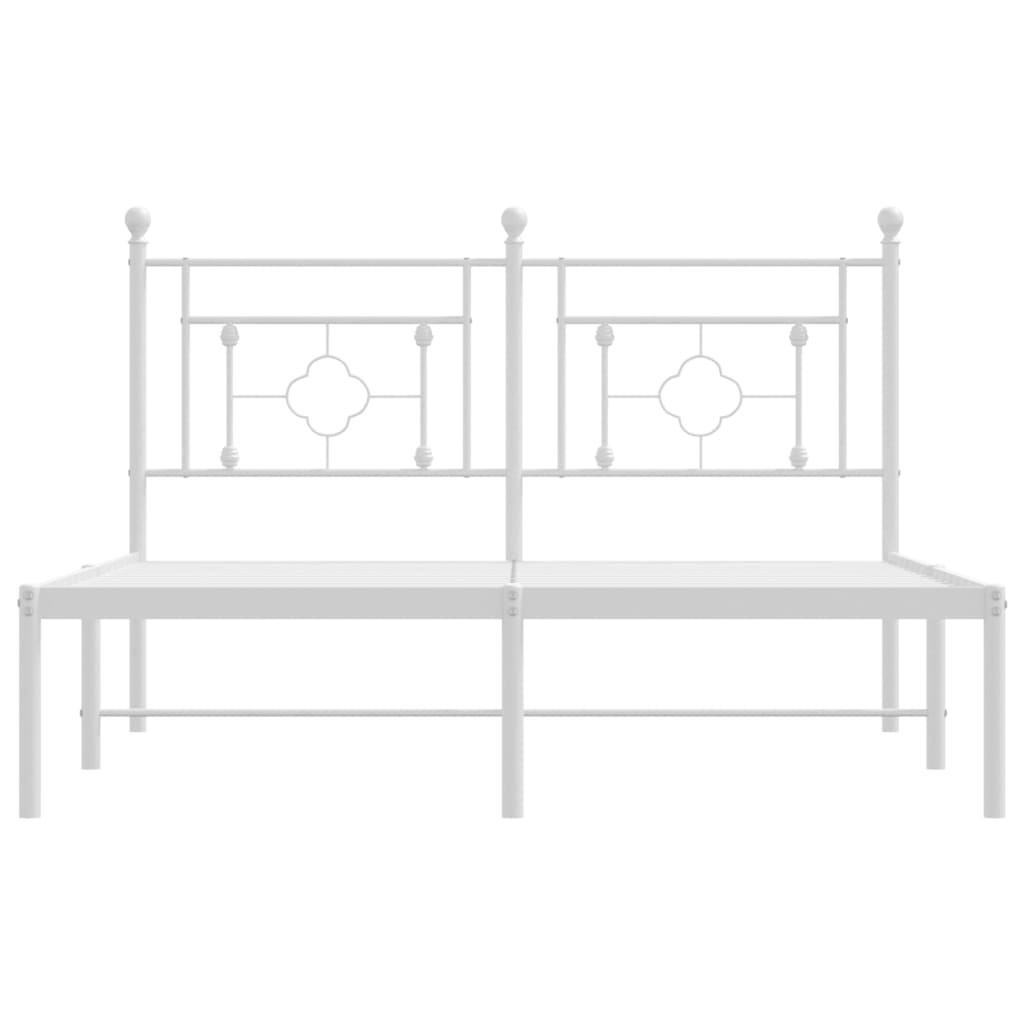 sengeramme med sengegavl 140x200 cm metal hvid