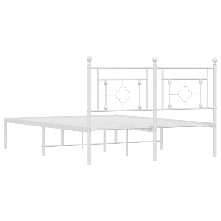 sengeramme med sengegavl 140x200 cm metal hvid