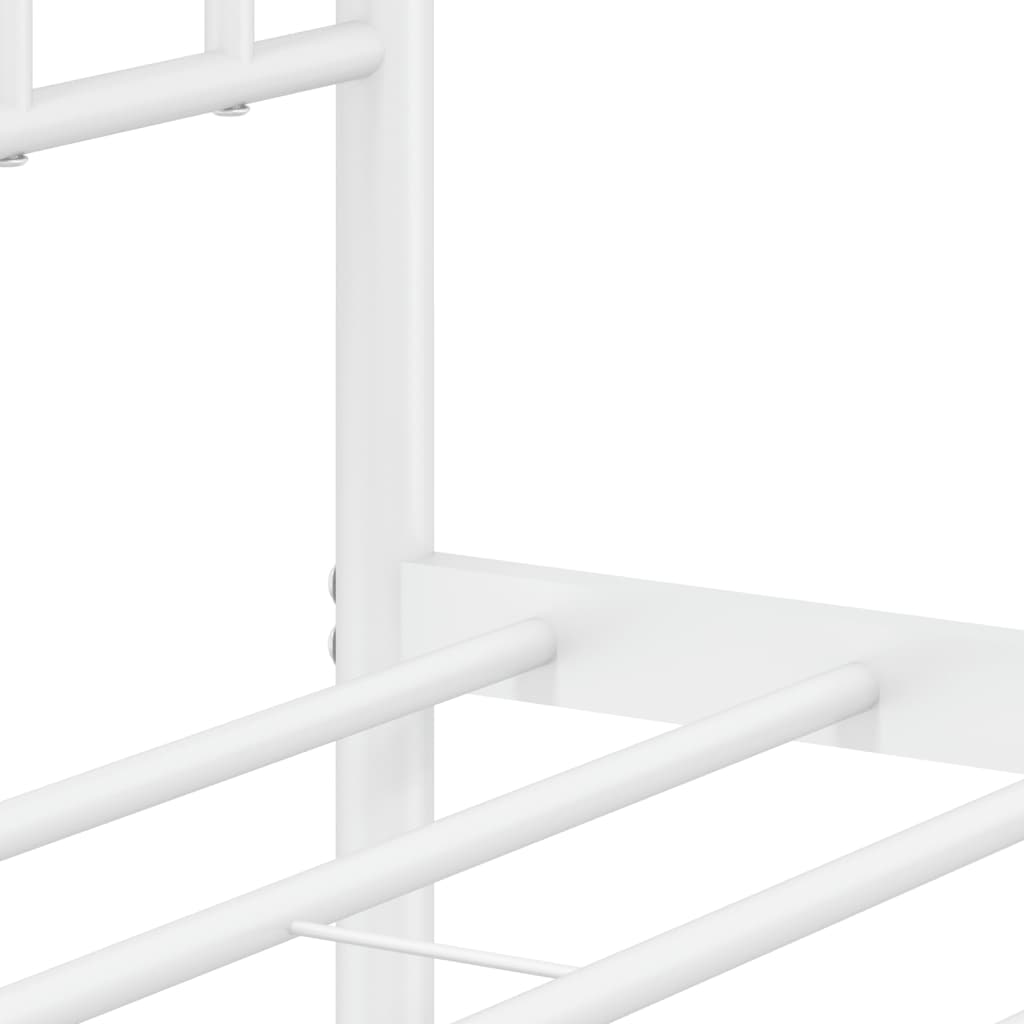 sengeramme med sengegavl 140x200 cm metal hvid