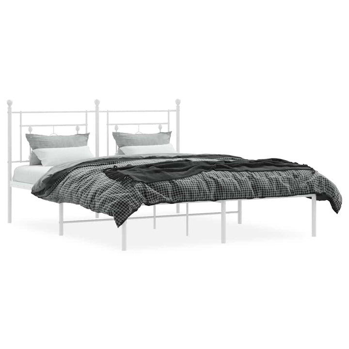 sengeramme med sengegavl 150x200 cm metal hvid