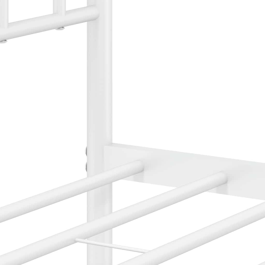 sengeramme med sengegavl 150x200 cm metal hvid