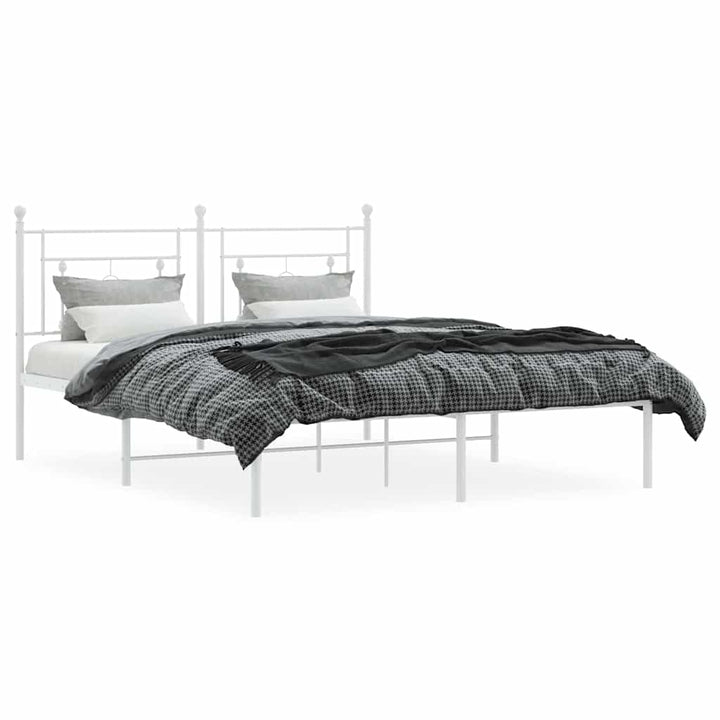 sengeramme med sengegavl 160x200 cm metal hvid