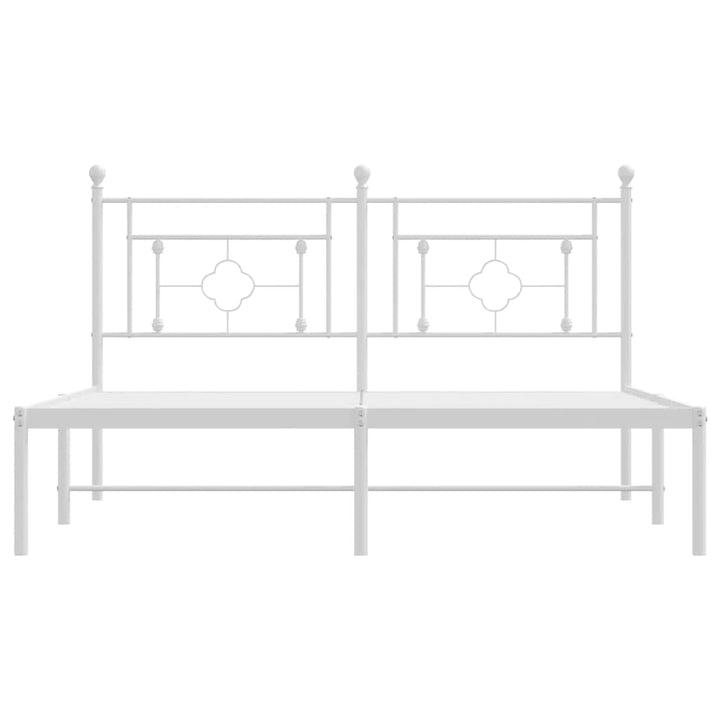 sengeramme med sengegavl 160x200 cm metal hvid