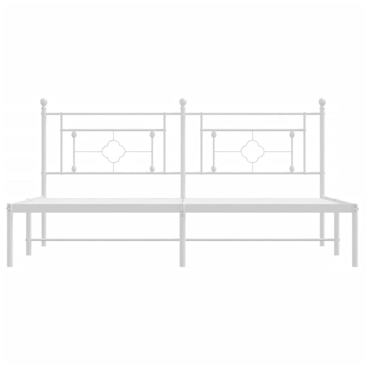 sengeramme med sengegavl 183x213 cm metal hvid
