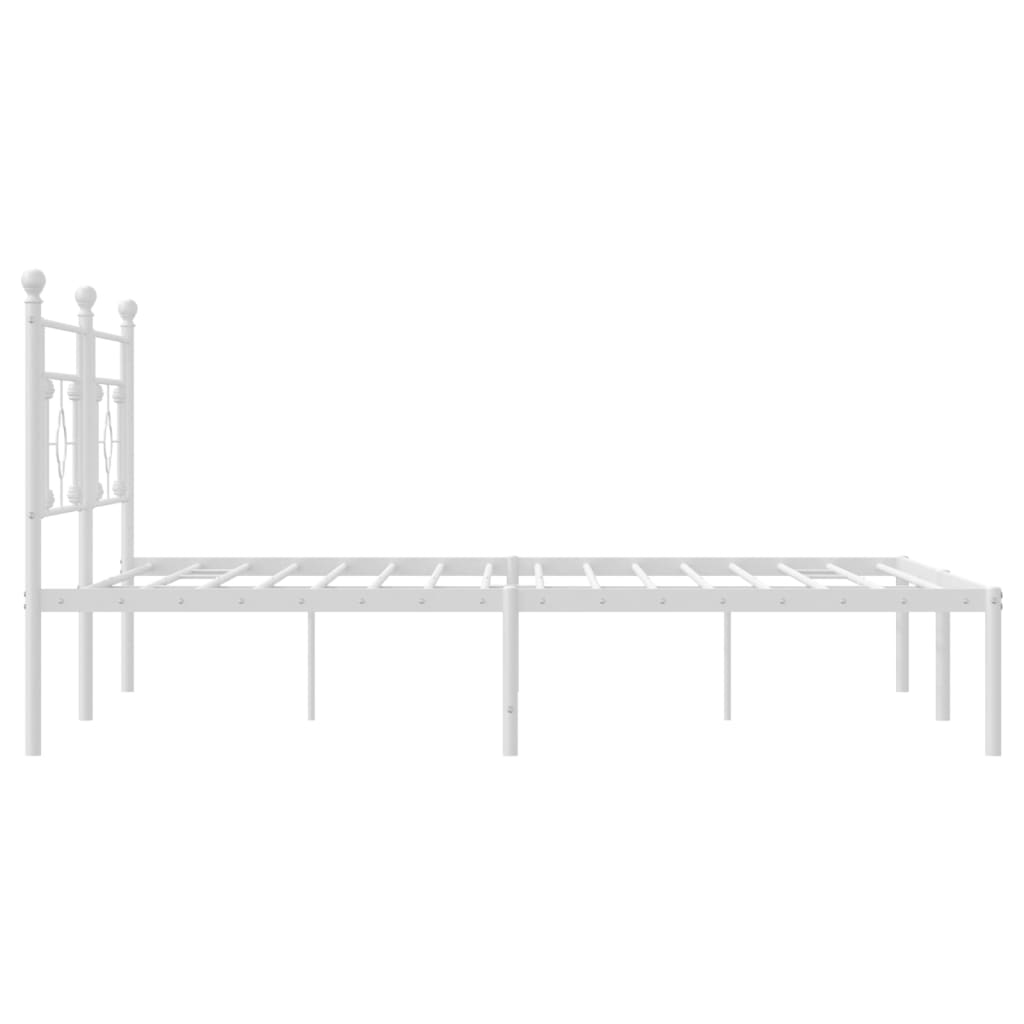 sengeramme med sengegavl 183x213 cm metal hvid