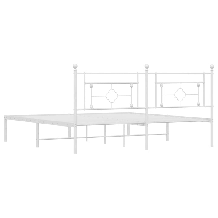 sengeramme med sengegavl 183x213 cm metal hvid