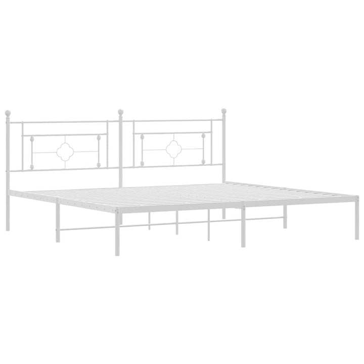 sengeramme med sengegavl 193x203 cm metal hvid