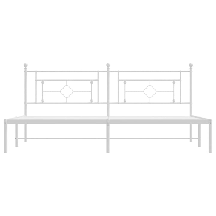 sengeramme med sengegavl 193x203 cm metal hvid