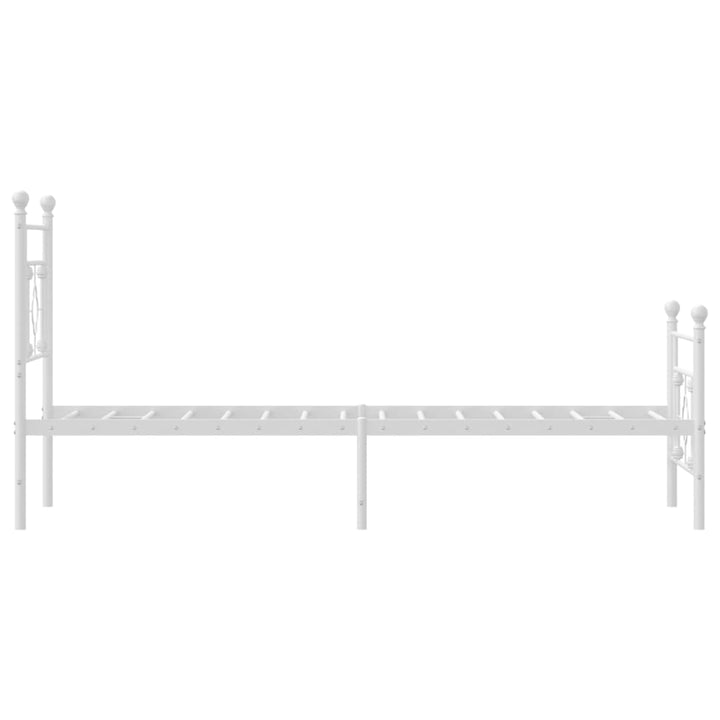 sengeramme med sengegavl og fodgærde 80x200 cm metal hvid